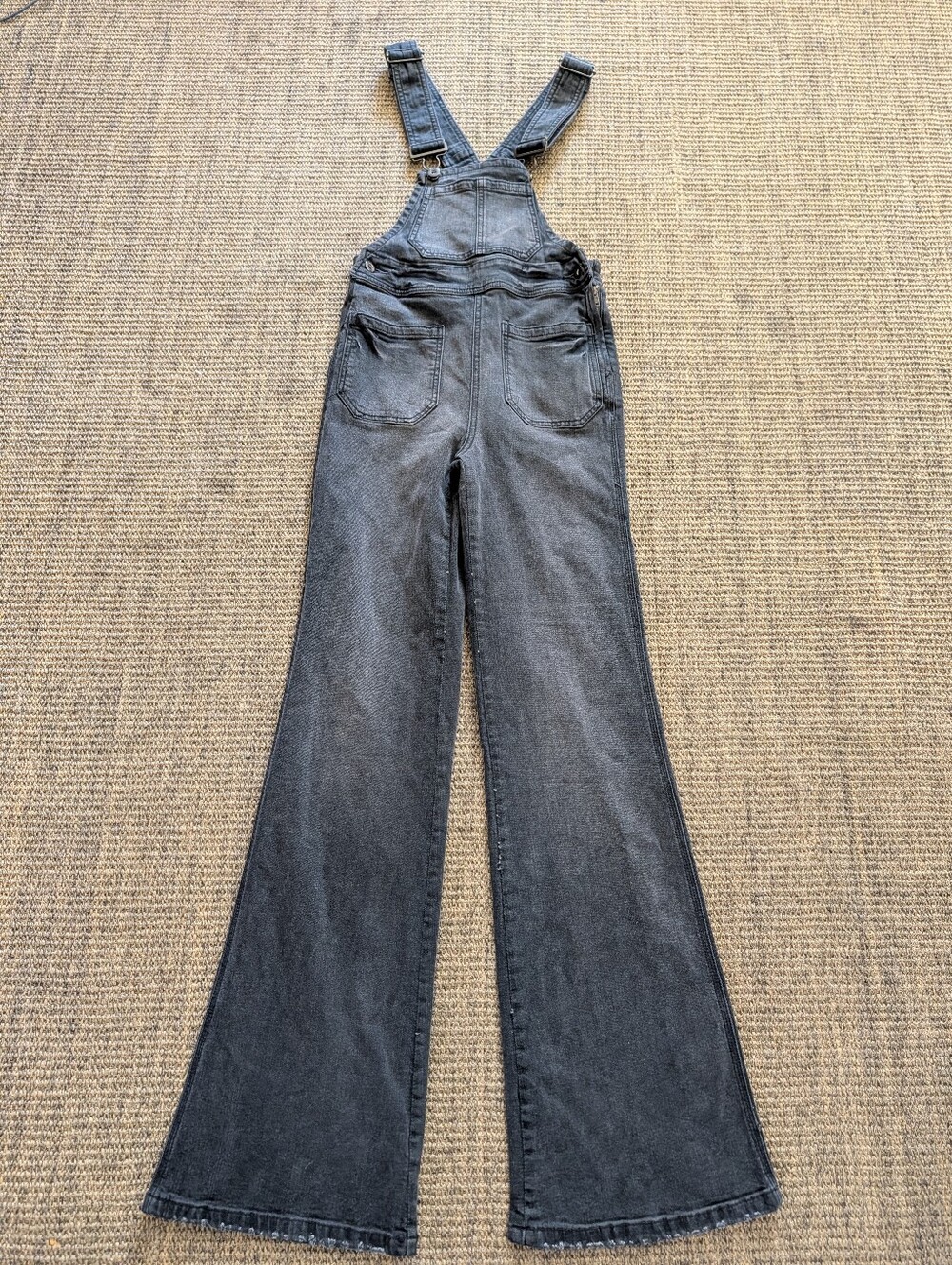 Free People Black Denim Overalls Size 25 Pre Owned